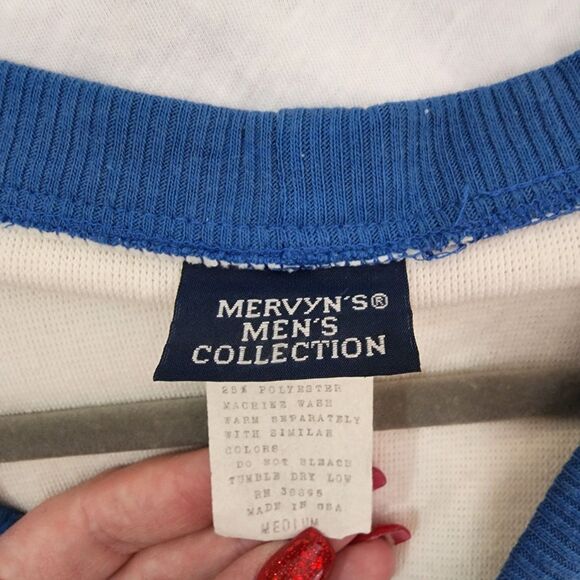 Mervyns Mens Collection Grandpas Terrycloth Cardigan Mens SZ Med Academia Preppy - Picture 5 of 5
